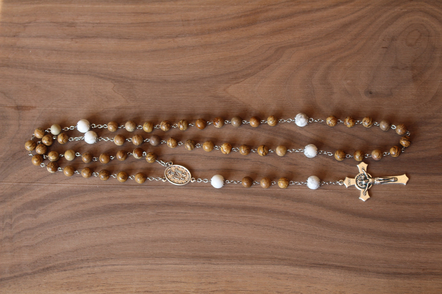 Jasper and White Howlite Rosary