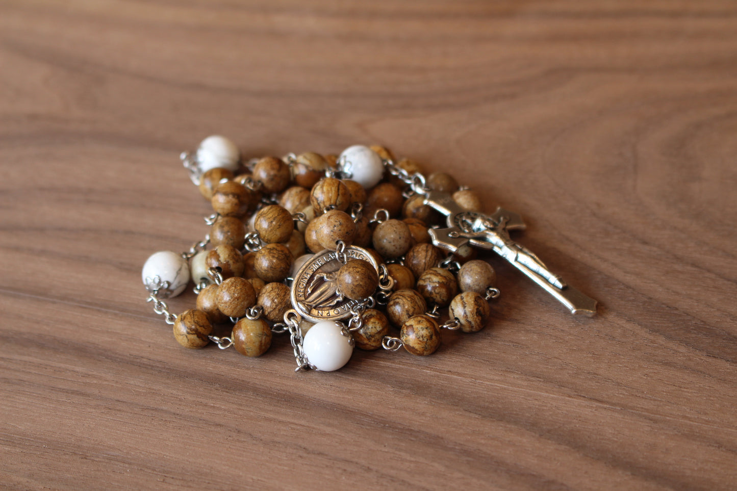 Jasper and White Howlite Rosary