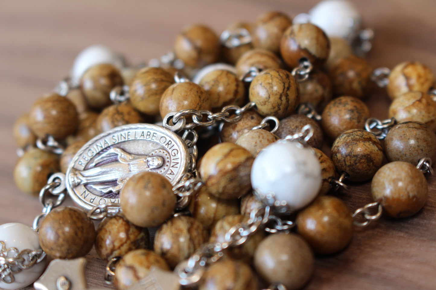 Jasper and White Howlite Rosary