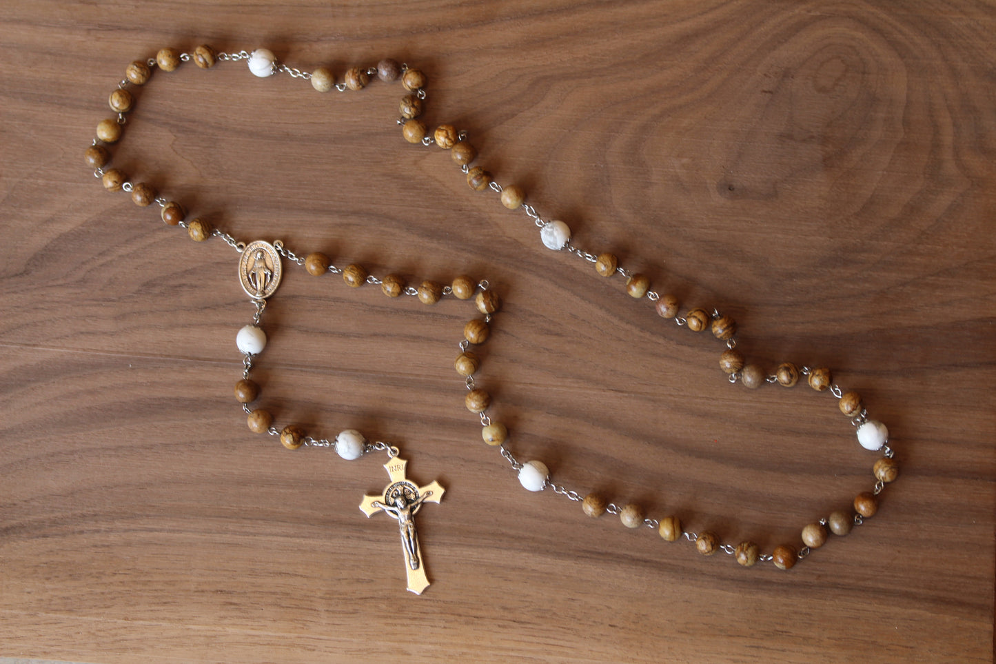 Jasper and White Howlite Rosary
